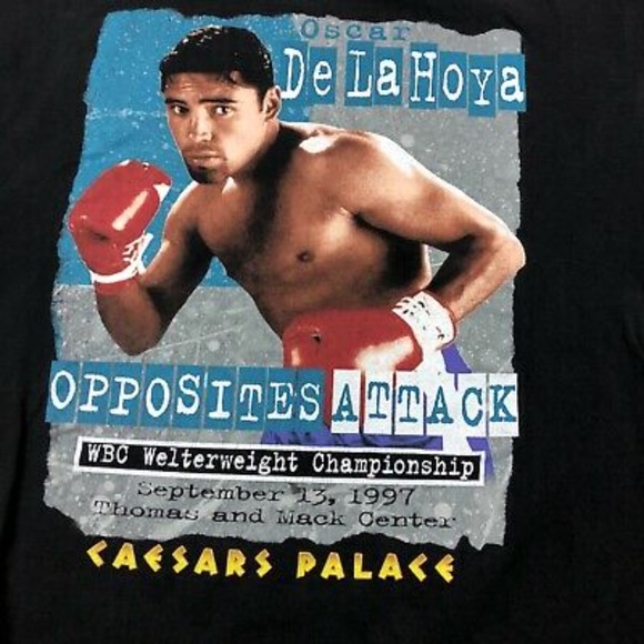 Oscar De La Hoya WBC CHAMPIONSHIP T-SHIRT   1990'S - Picture 2 of 2